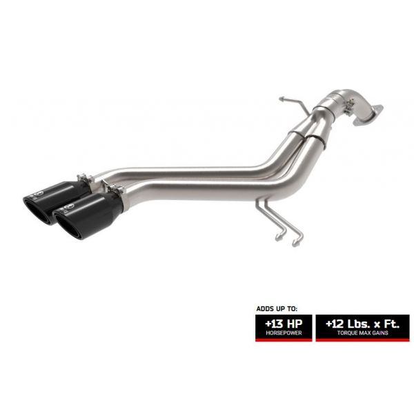 aFe Takeda 2-1/2" 304 Stainless Steel Axle-Back Exhaust System w/ Black Tips for 2013-2017 Hyundai Veloster Turbo 1.6T GDi - 49-37019-B