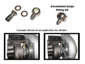 Garrett GBC Club Line -4an Oil Feed Banjo Fitting, ATP-FTG-237, OIL FEED Banjo Fitting Kit, -4AN GBC14, GBC17, GBC20, GBC22