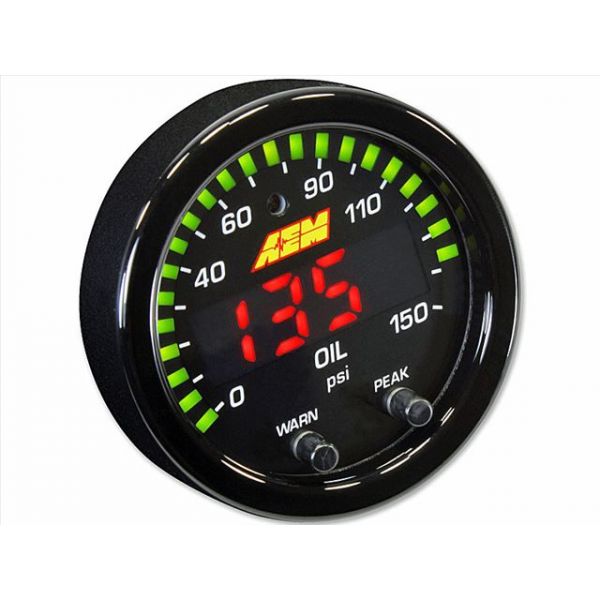 AEM X-Series 150 PSI 10 BAR Oil Pressure Gauge AEM X-Series 150 PSI 10 BAR Oil Pressure Gauge