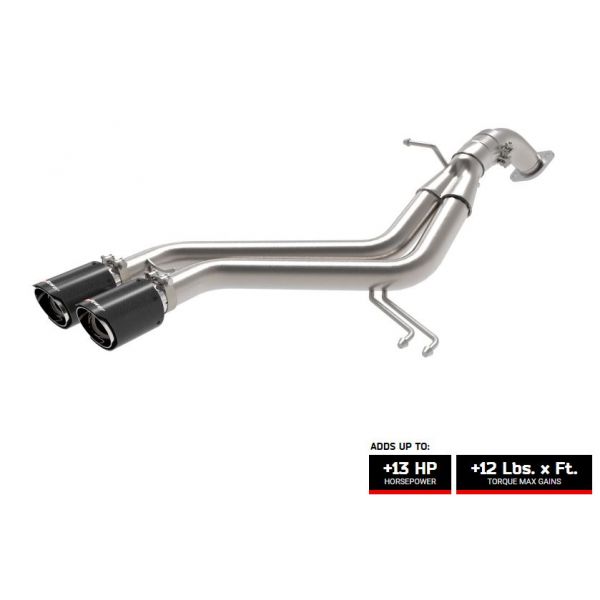 aFe Takeda 2-1/2" 304 Stainless Steel Axle-Back Exhaust System w/ Carbon Fiber Tips for 2013-2017 Hyundai Veloster Turbo 1.6T GDi - 49-37019-C