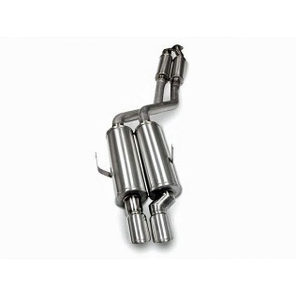 Corsa Performance Single Rear Exit Cat-Back with Twin 3.0 Inch Tip - Sport Sound Level Corsa Performance Single Rear Exit Cat-Back with Twin 3.0 Inch Tip - Sport Sound Level